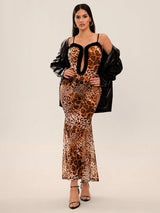 SHEIN SXY Fall Women Clothes;Holiday Party Dress;New Year Eve Dress;New Years Women Outfit;Leopard Skirt