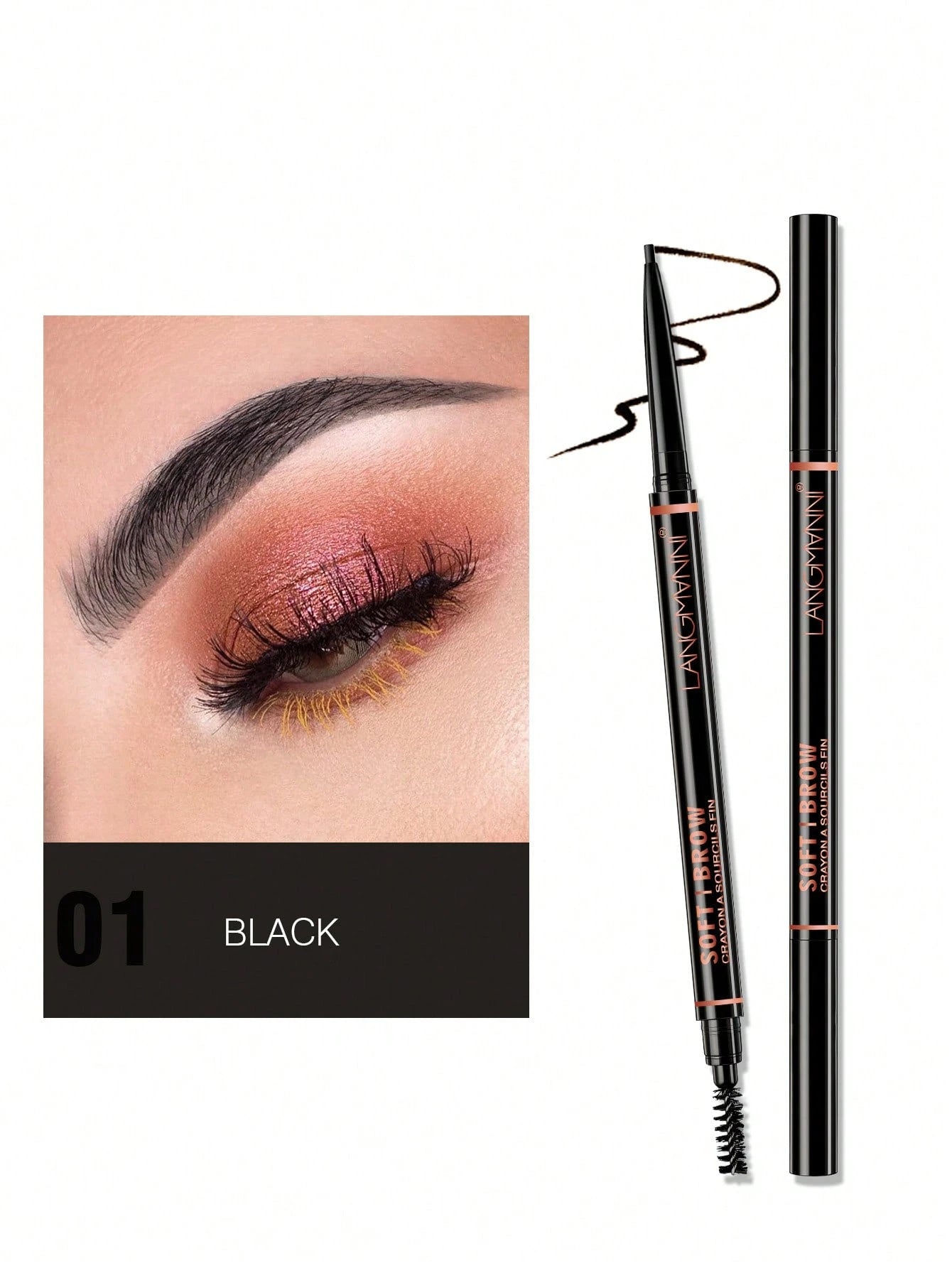 SHEIN 1.5MM Ultra-fine Wild Eyebrow Pencil, Smudge Proof For Brow Makeup