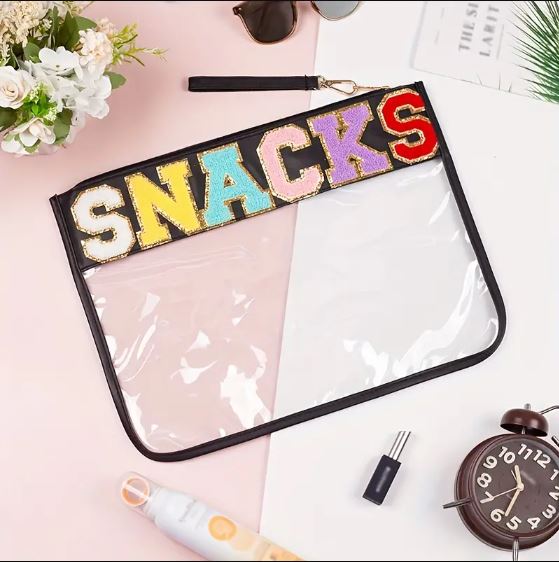 SHEIN Fashionable Snack Storage Bag, Outdoor Travel Cosmetic Bag, Portable Women's Clutch Bag Storage Bag #Black