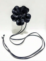 1pc Women's PU Leather Camellia Bohemian Bowknot Long Waist