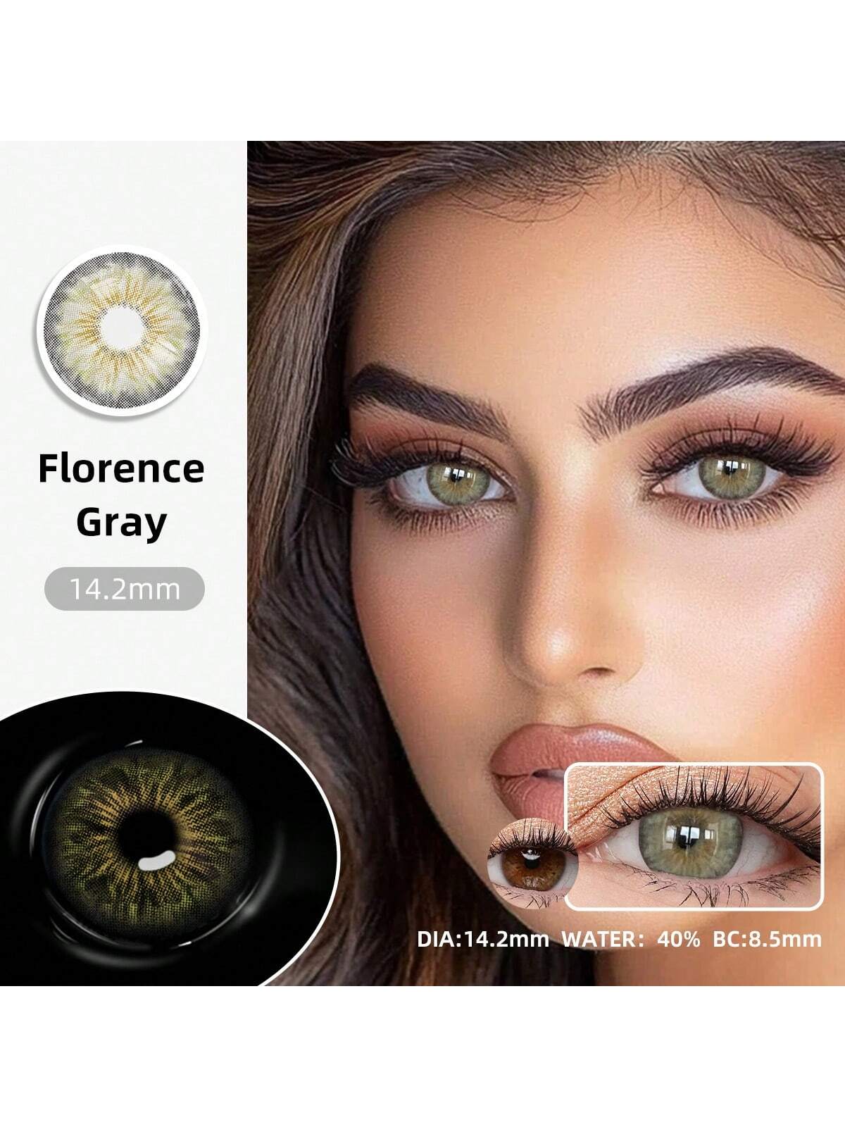 SHEIN 1 Pair Of Natural Color Soft Contact Lenses, Yearly Replacement, 14.5mm Diameter
