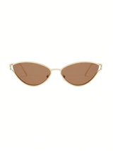 SHEIN 1 Pair Small Frame Cat Eye Metal Fashion Glasses