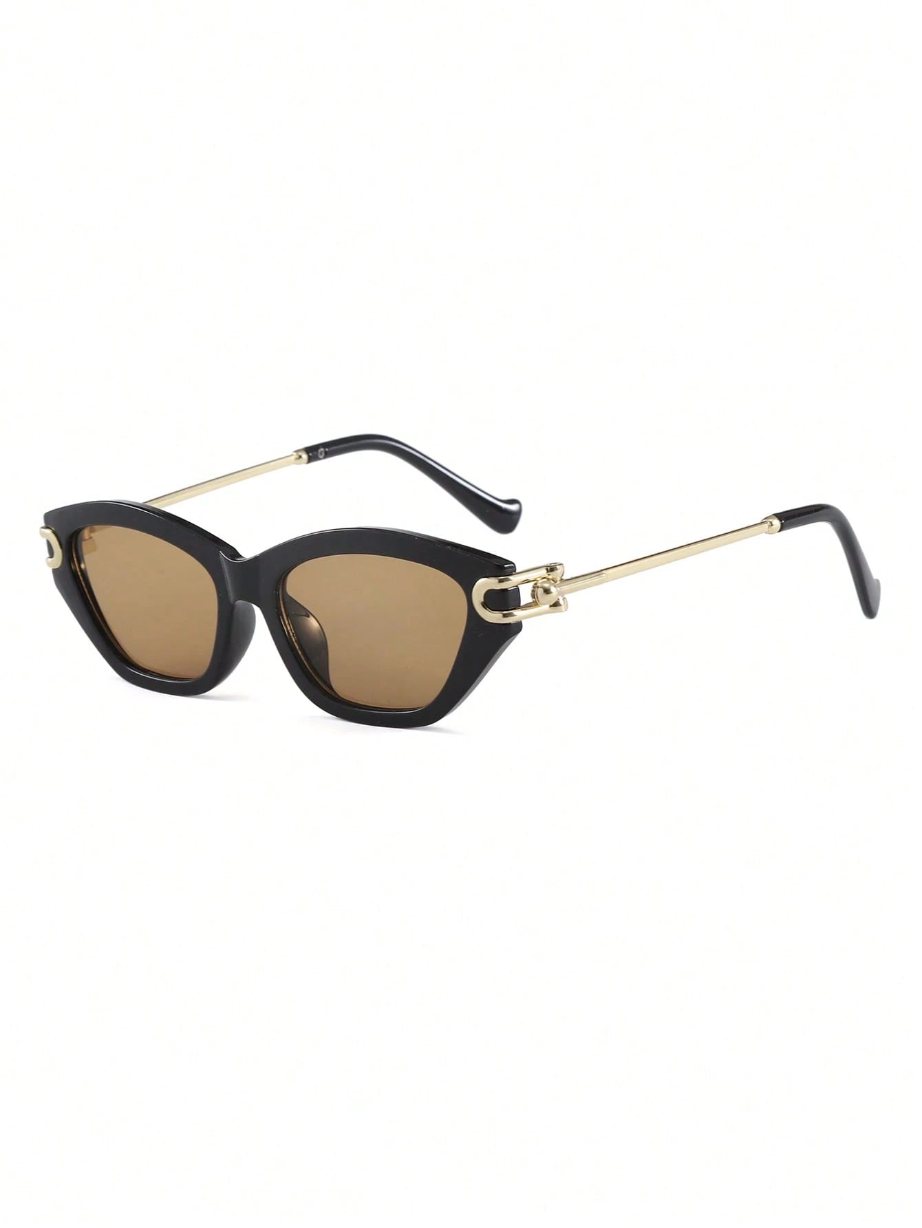 SHEIN 1 Pair Women's Black Cat Eye Retro Hollow Temple Personalized Street Style Glasses