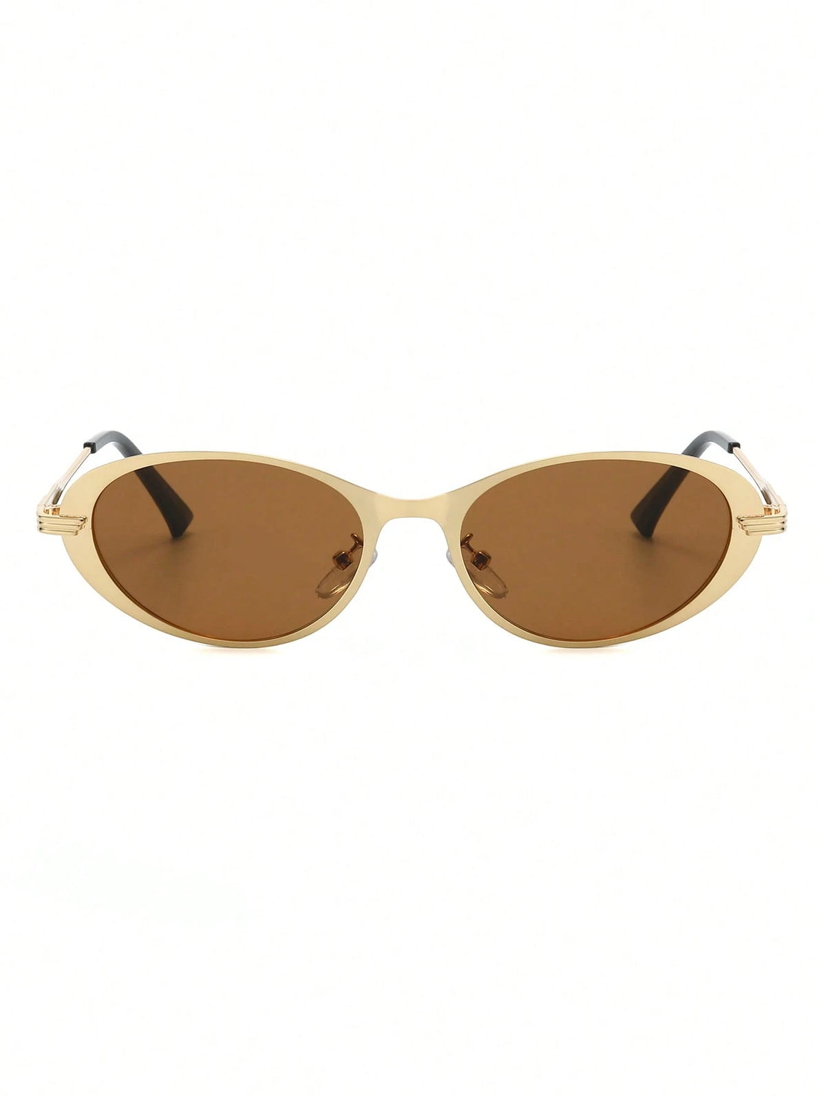 SHEIN 1 Pair Women's Gold Oval Metal Frame Luxury Elegant Small Frame Glasses