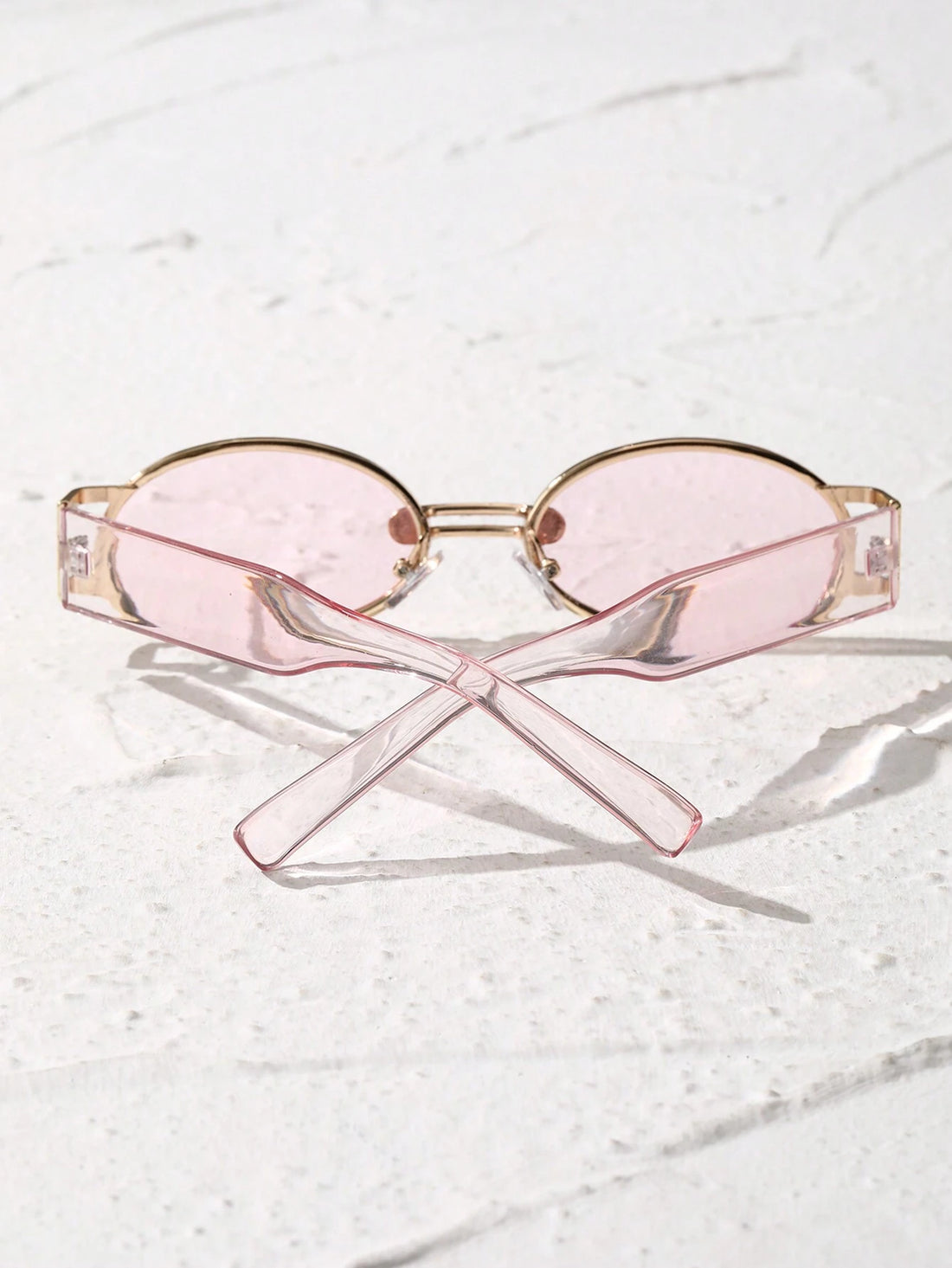 SHEIN 1 Pair Women's Oval Pink Frame Tinted Lens Cute & Fashion Glasses - view 2