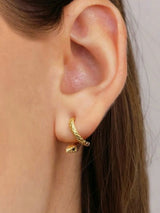 1pair Stylish Copper Snake Shaped Earrings