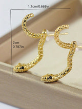 SHEIN 1pair Stylish Copper Snake Shaped Earrings