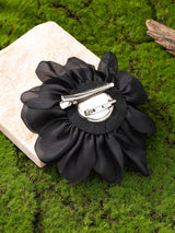1pc New Black Handmade Burn Edge Flower