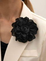 1pc New Black Handmade Burn Edge Flower