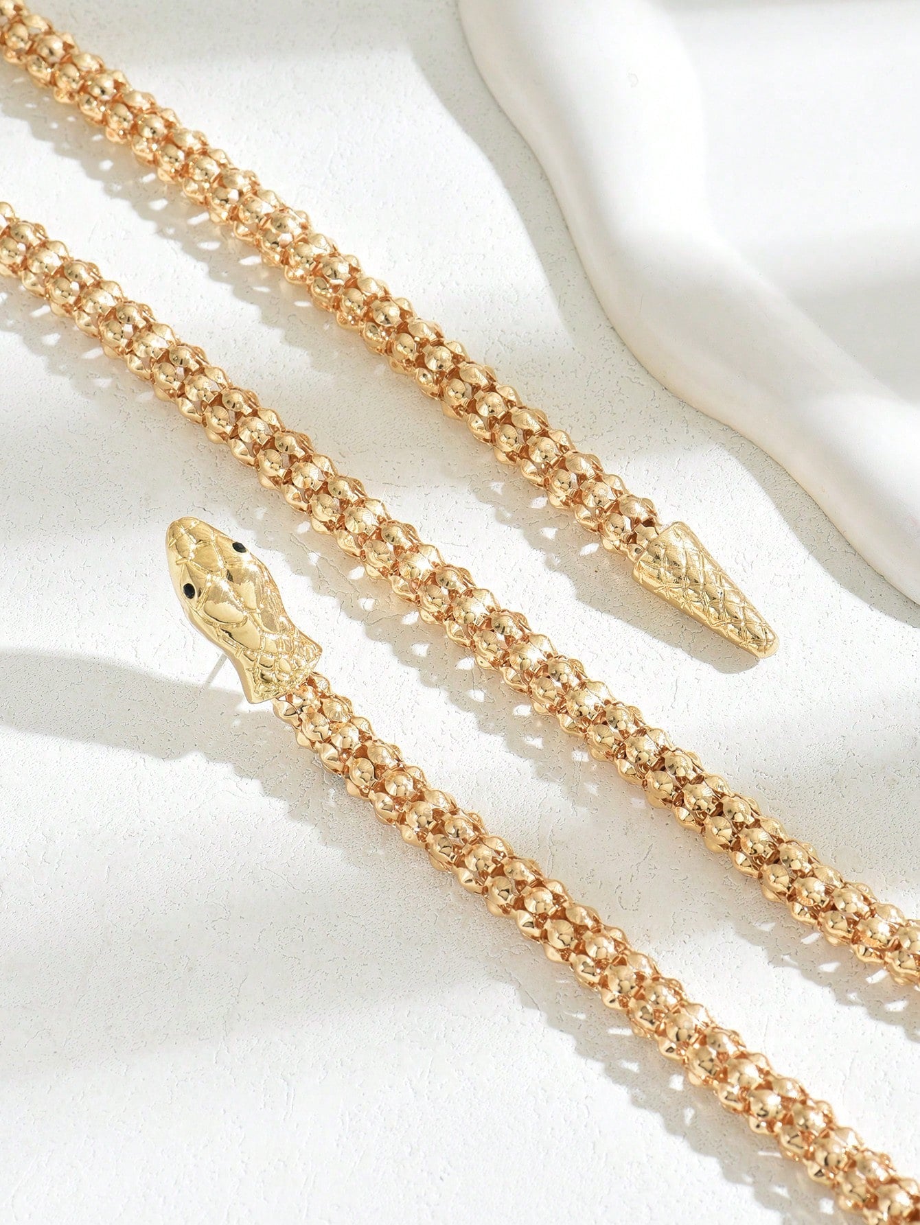 SHEIN 1pc Women Retro Punk Style Snake Wrap Around Earrings Necklace Set, Fashion Accessory