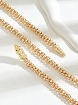 SHEIN 1pc Women Retro Punk Style Snake Wrap Around Earrings Necklace Set, Fashion Accessory