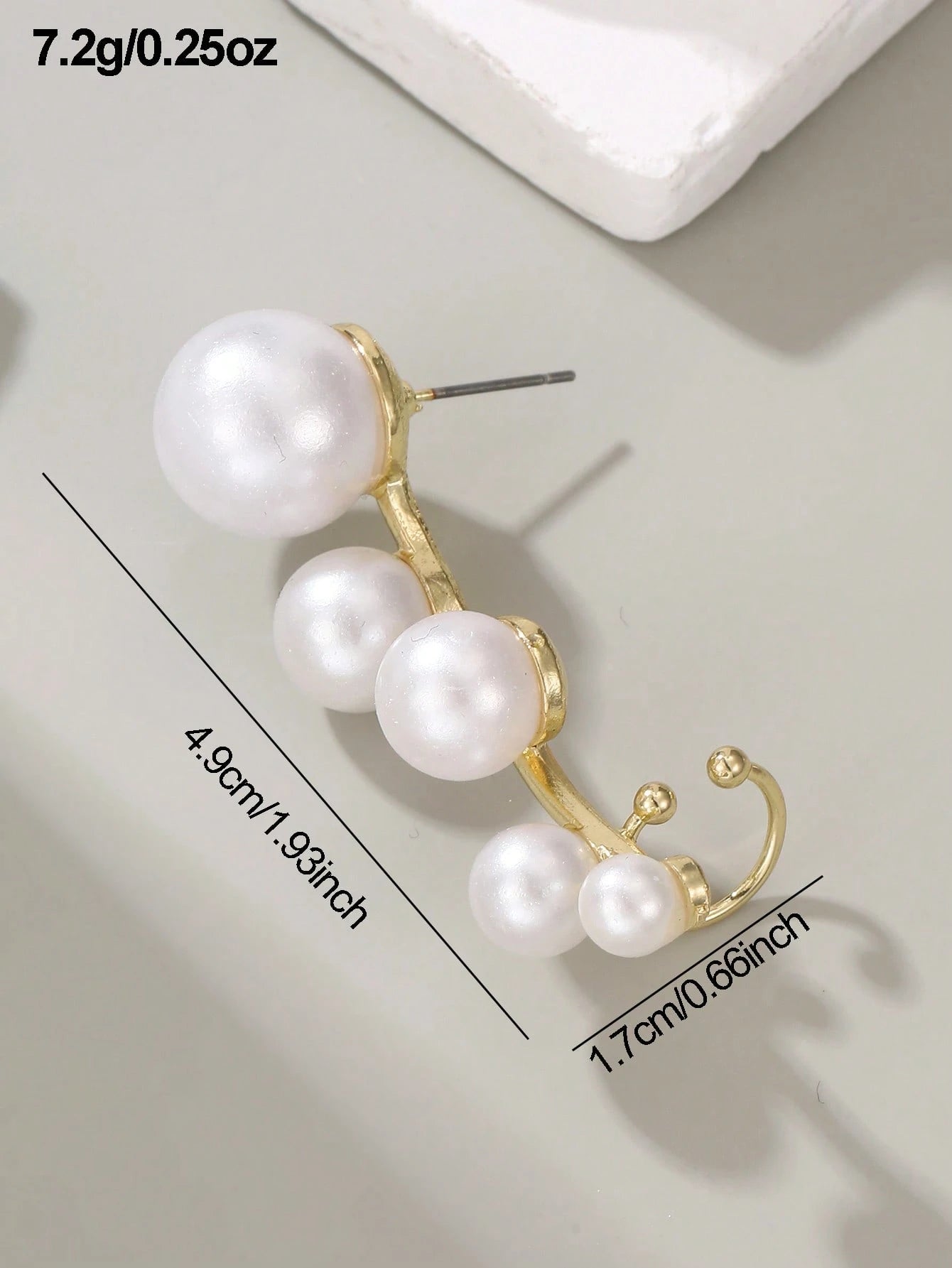 SHEIN 1pc Fashion Luxurious Faux Pearl Ear Cuff Clip