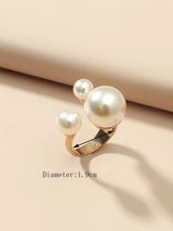 SHEIN 1pc Fashionable Minimalist Pearl Ring, Suitable For Women's