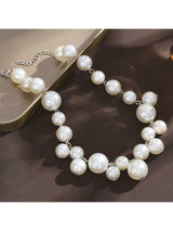 SHEIN 1pc Faux Pearl Necklace, A Perfect Mother's Day Gift, Fashionable Faux Pearl Necklaces