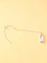 SHEIN 1pc Luxury Teardrop Ear Cuff, Versatile Personalized Faux Crystal Earrings