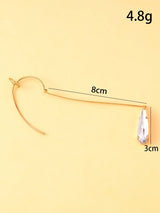 SHEIN 1pc Luxury Teardrop Ear Cuff, Versatile Personalized Faux Crystal Earrings