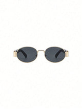 SHEIN 1pc Retro European & American Style Metal Oval Frame Women's Fashion Glasses
