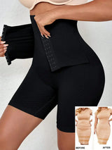 SHEIN 1pc Seamless High Waist Button Closure Tummy Control Panty, Postpartum Shaping Waist Slimming Shorts