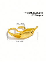SHEIN 1pc Vintage Asymmetrical Metal Leaf Knuckle Ring