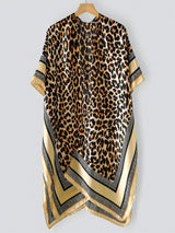 SHEIN 1pc Women Retro Gradient Leopard Print Elegant Long Chiffon Kimono