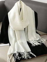 SHEIN 1pc Women Simple Solid Color Regular Style Faux Cashmere Scarf