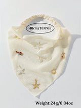SHEIN 1pc Women's Handmade Embroidered Ruffled Starfish & Shell Decor Headwrap
