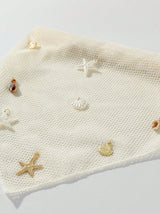 SHEIN 1pc Women's Handmade Embroidered Ruffled Starfish & Shell Decor Headwrap