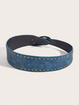 SHEIN 1pc Women's Retro Rivet Printed Casual Western Style Belt