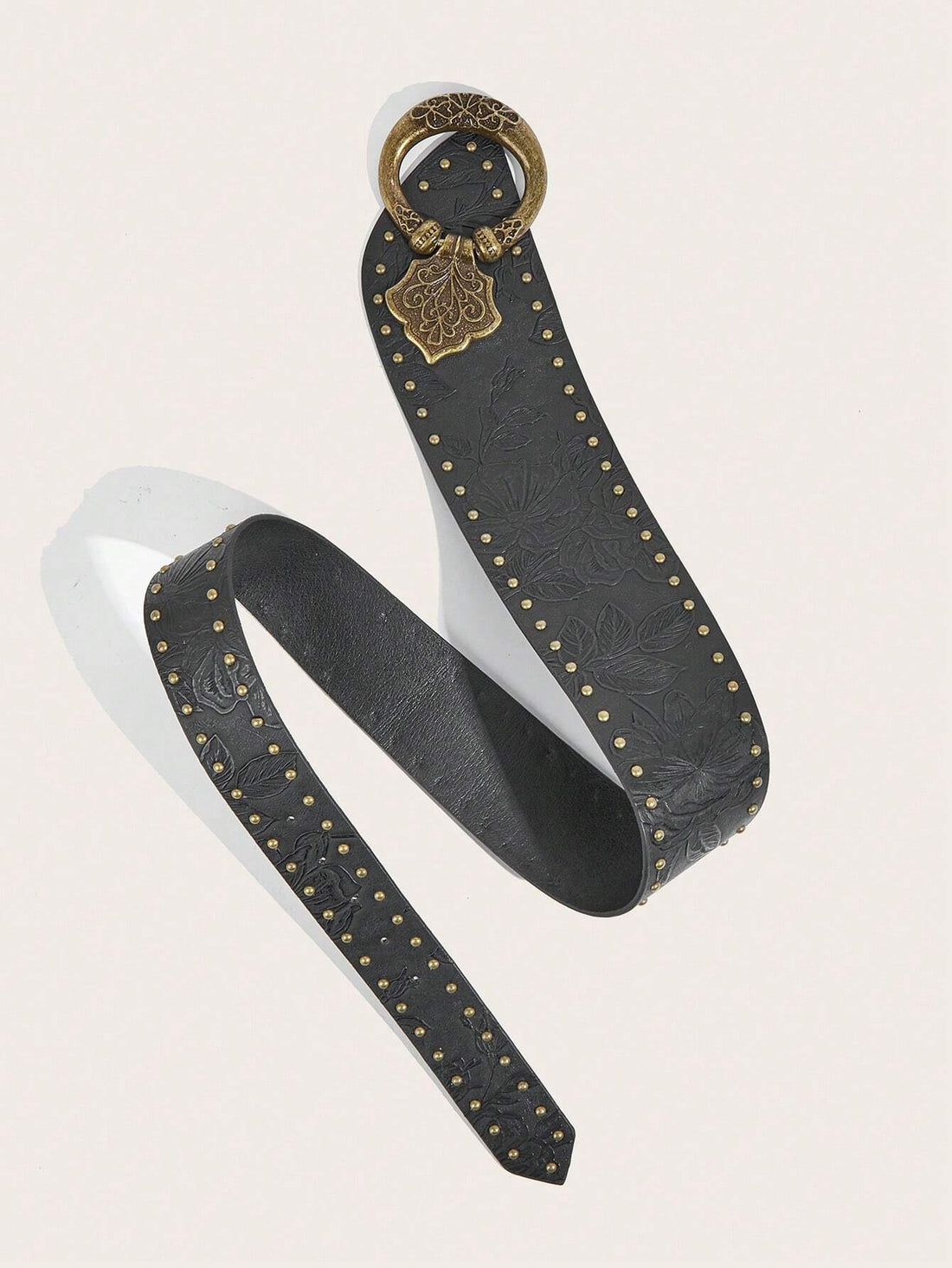 SHEIN 1pc Women's Retro Rivet Printed Casual Western Style Belt - view 2