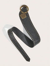 SHEIN 1pc Women's Retro Rivet Printed Casual Western Style Belt