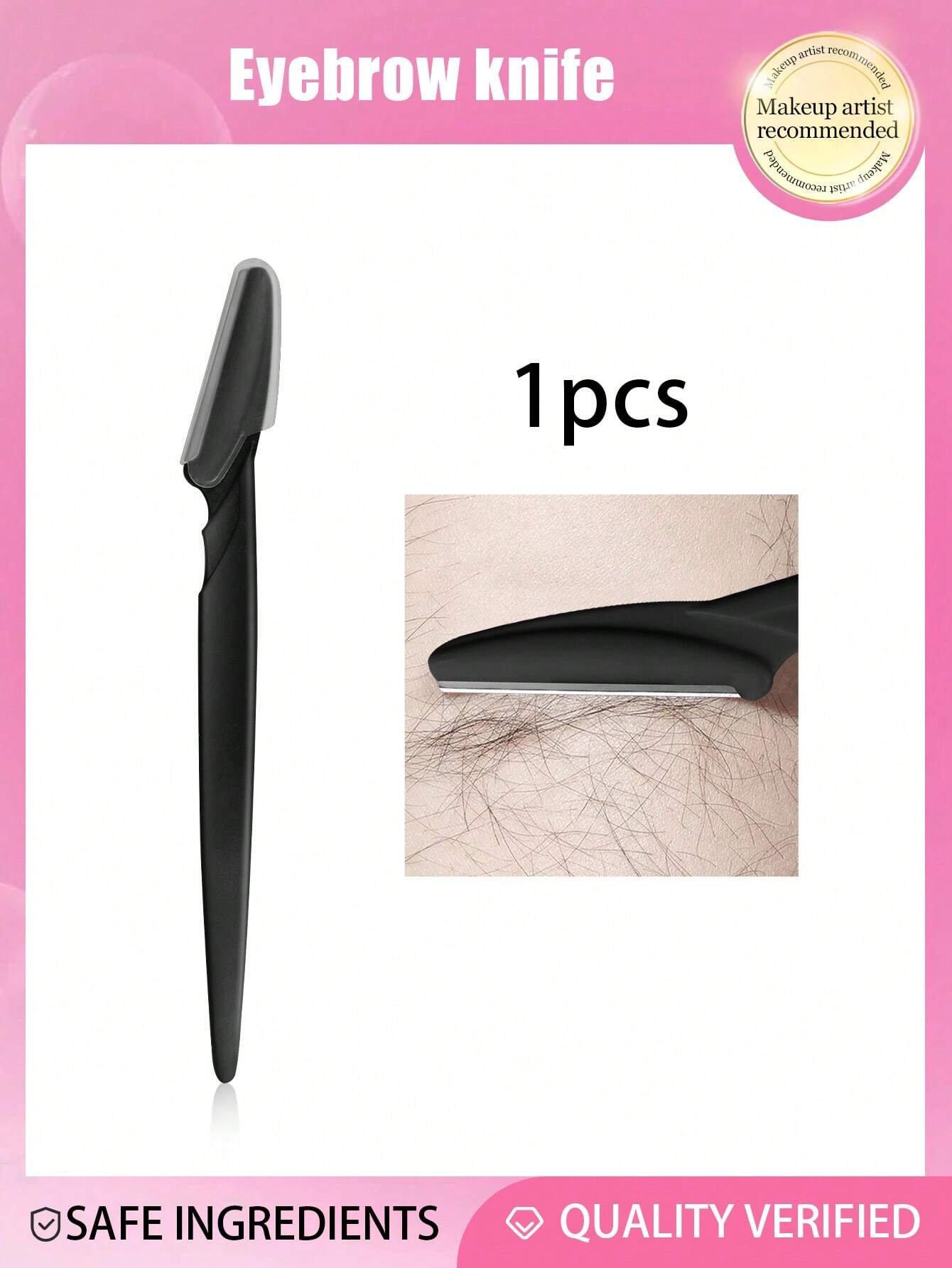 SHEIN 1pcs Eyebrow Trimmer Set, Safety Eyebrow Trimmer, Long Handle Safety Trimmer, Eyebrow Trimmer