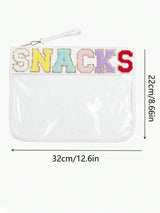 SHEIN Fashionable Snack Storage Bag, Outdoor Travel Cosmetic Bag, Portable Women's Clutch Bag Storage Bag #White