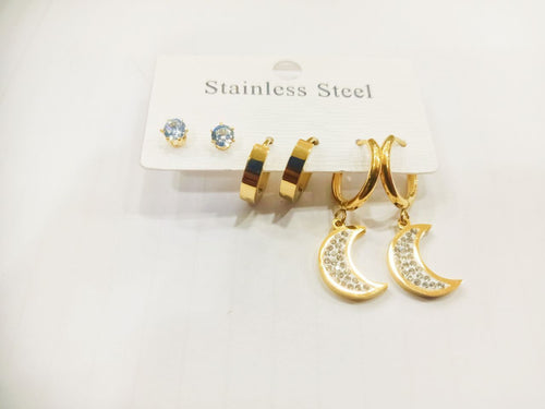 Earring Stainless steel (set) 6Pcs - Sugar Egypt