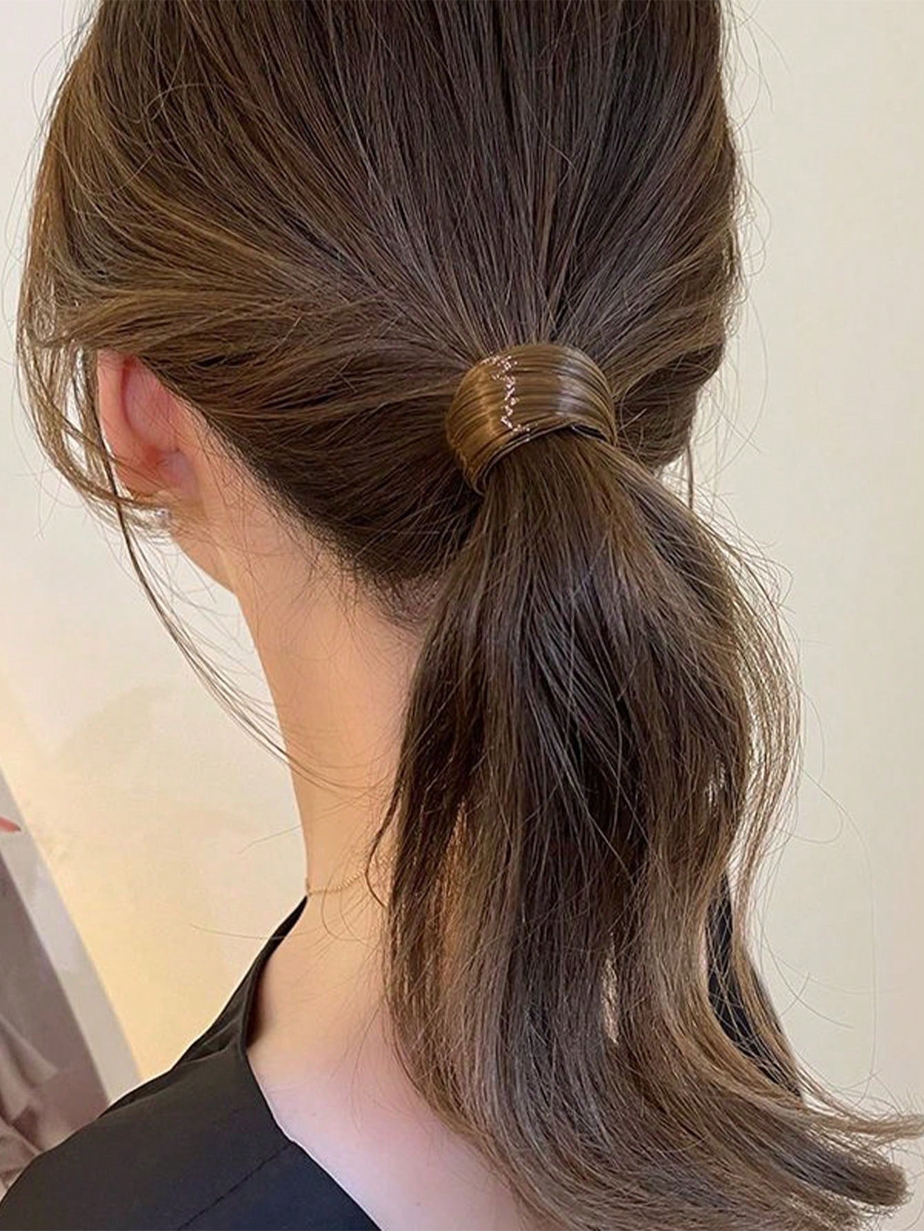 SHEIN 3pcs Women High Elastic Natural Shiny Solid Minimalist Elegant Casual Invisible Scrunchies Hair Ties