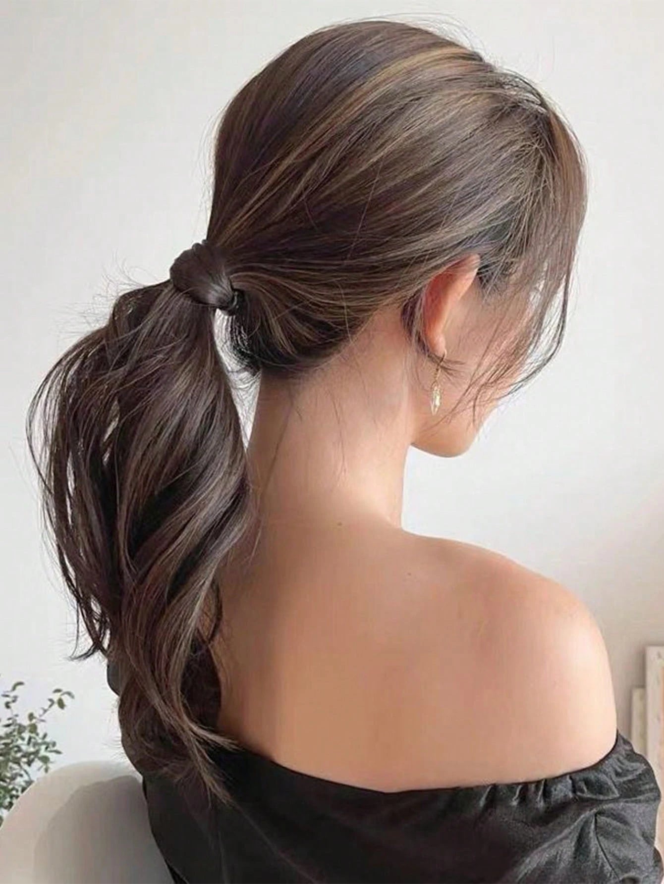 SHEIN 3pcs Women High Elastic Natural Shiny Solid Minimalist Elegant Casual Invisible Scrunchies Hair Ties