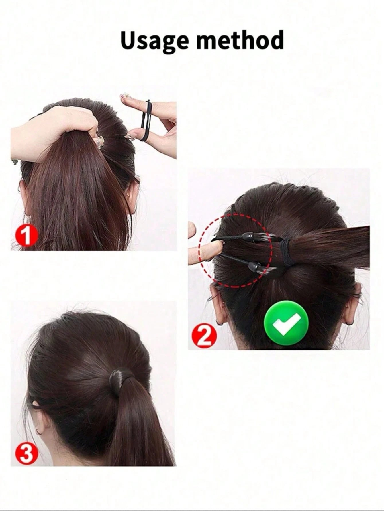 SHEIN 3pcs Women High Elastic Natural Shiny Solid Minimalist Elegant Casual Invisible Scrunchies Hair Ties
