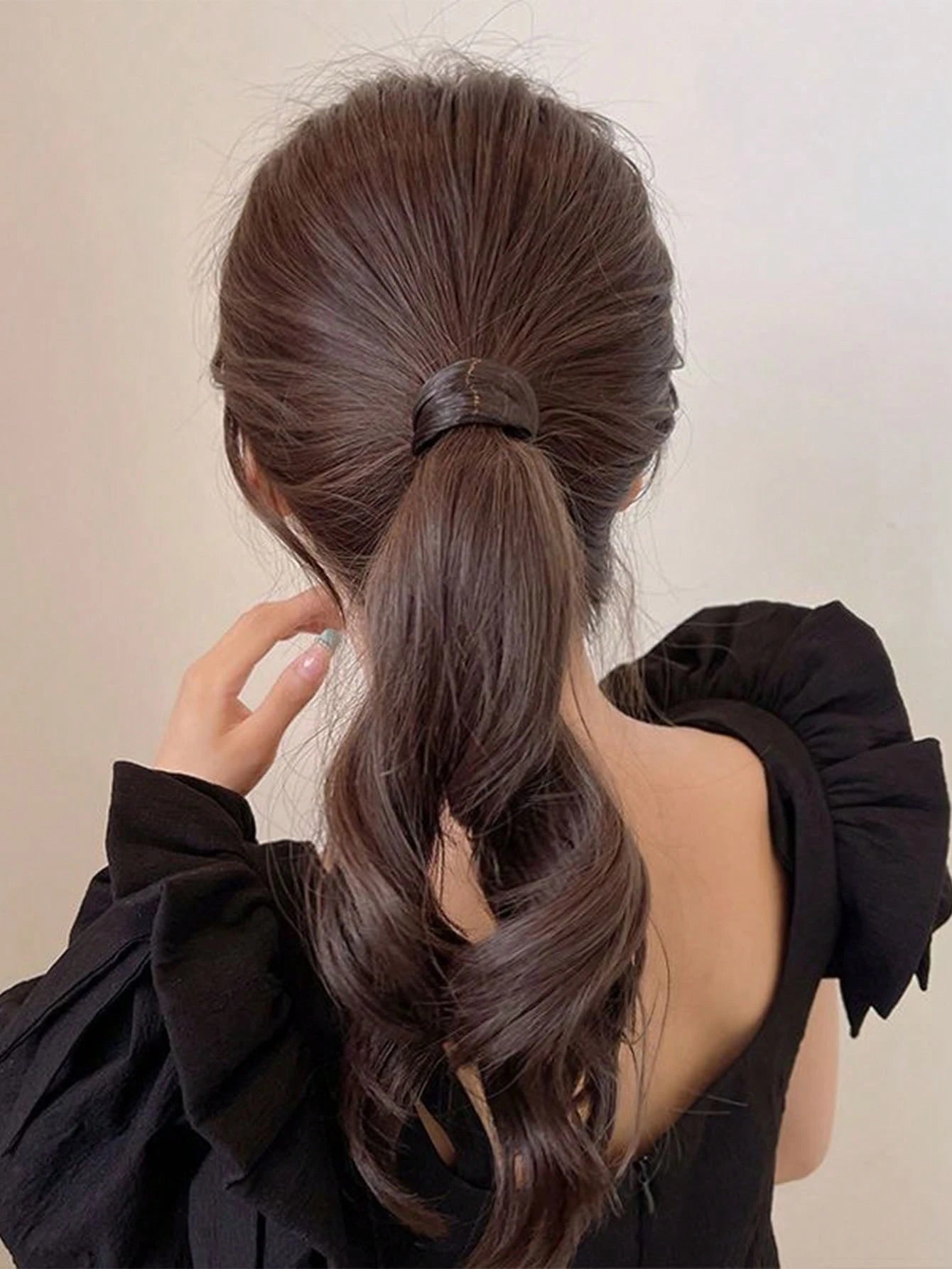 SHEIN 3pcs Women High Elastic Natural Shiny Solid Minimalist Elegant Casual Invisible Scrunchies Hair Ties