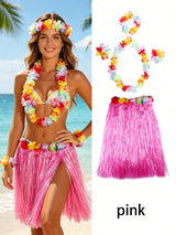 SHEIN Hawaiian Colorful Grass Skirt Set / 1 set