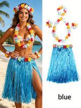 SHEIN Hawaiian Colorful Grass Skirt Set / 1 set