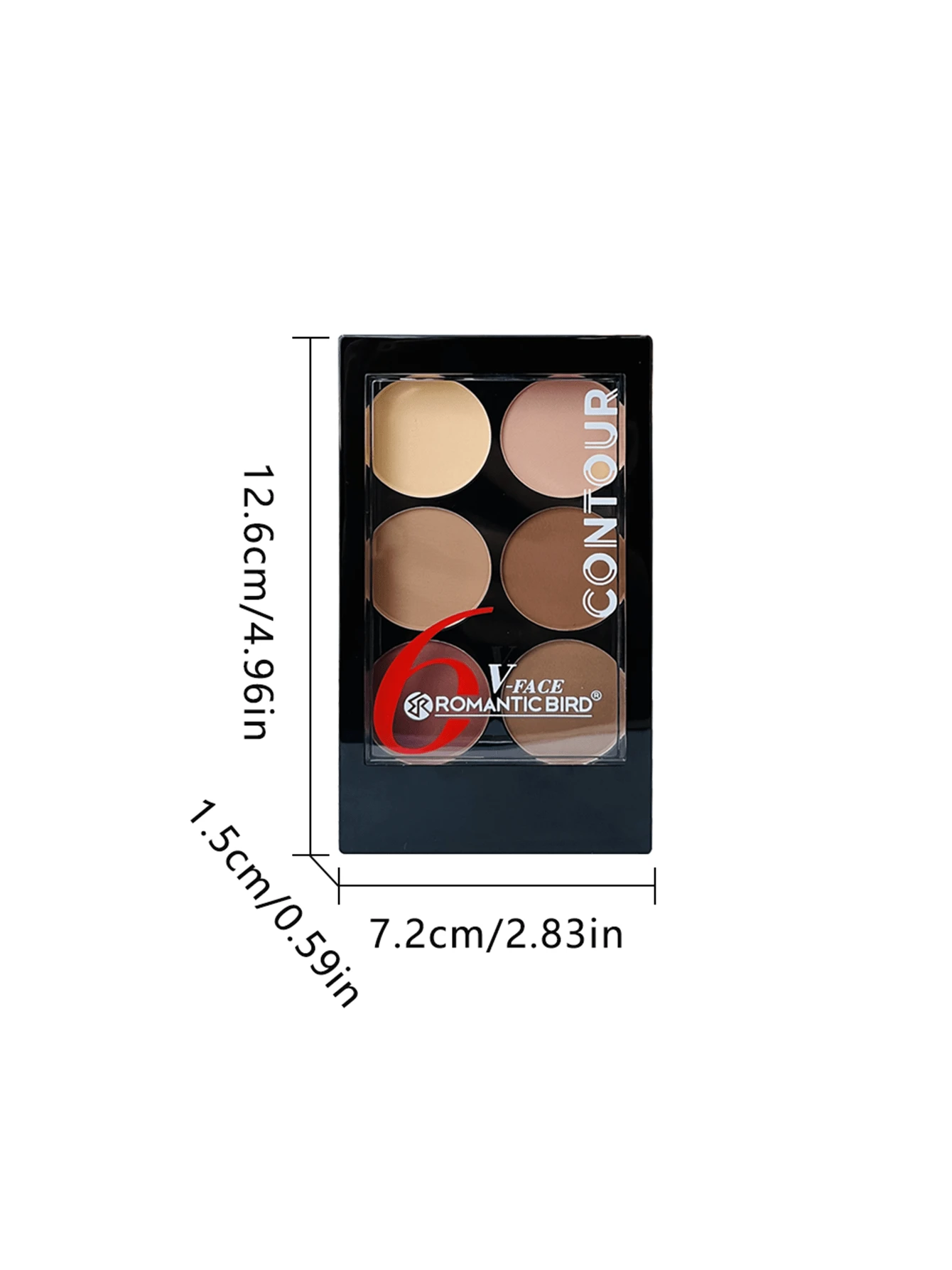 SHEIN 6-Color Matte Contour Powder V-FACE Compact Shadow Powder