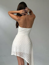 Aloruh Women's Starfish Sequin Print Ruched Bandeau Mini Dress