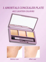SHEIN Amortals Aurmel Grape Concealer Palette, 3 Colors Cover Blemishes, Dark Circles, Spots, Acne Scars And Contouring