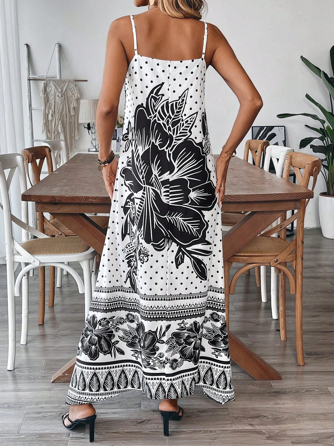 SHEIN Breezaya Women's Boho Maxi Dress Summer Floral Print Slip Dress