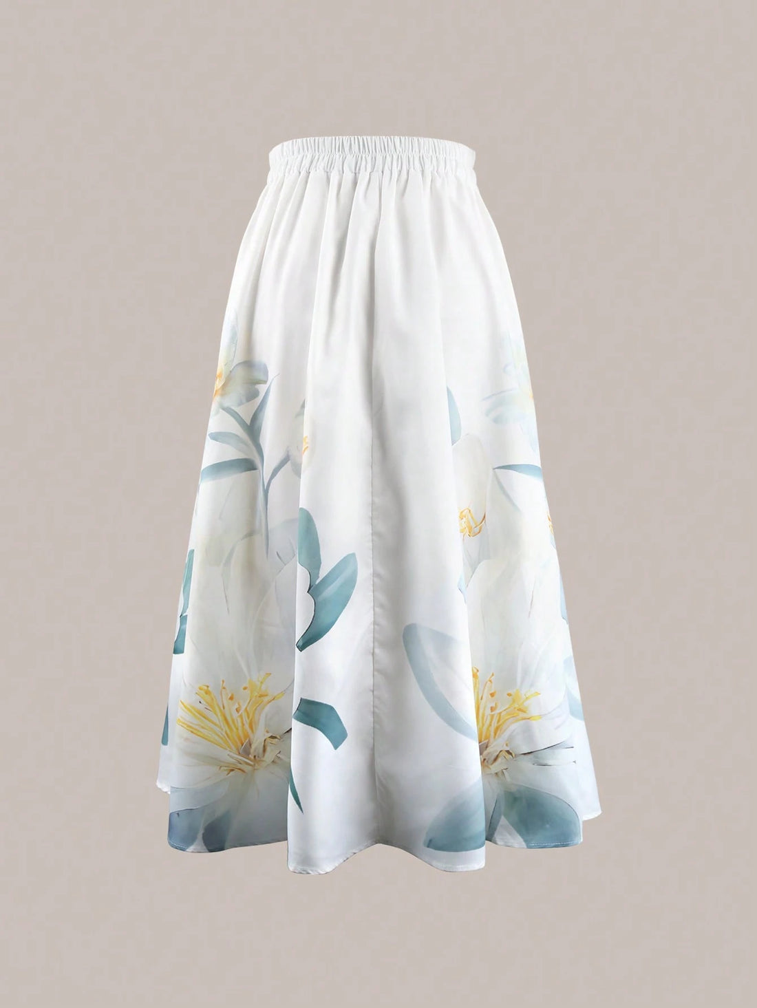 SHEIN Breezaya Women's Elegant Floral Print A-Line Skirt, Summer Wedding Party - view 2