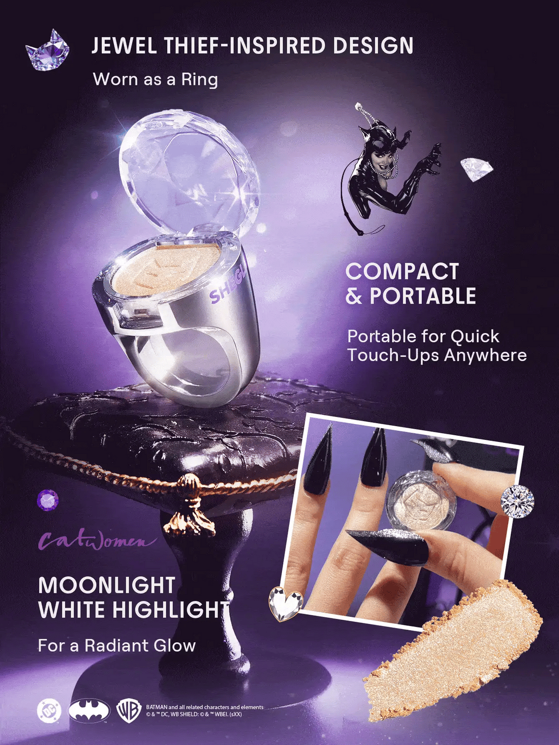 CATWOMAN™ | SHEGLAM Jewel Thief Highlighter Ring Brand Beauty - view 5