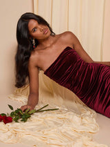 SHEIN COSMINA Women's Plain Color Twist Fold Slit Fitted Long Casual Dress