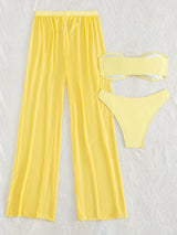 SHEIN Costavie 3pcs/Set New Yellow Bandeau Top