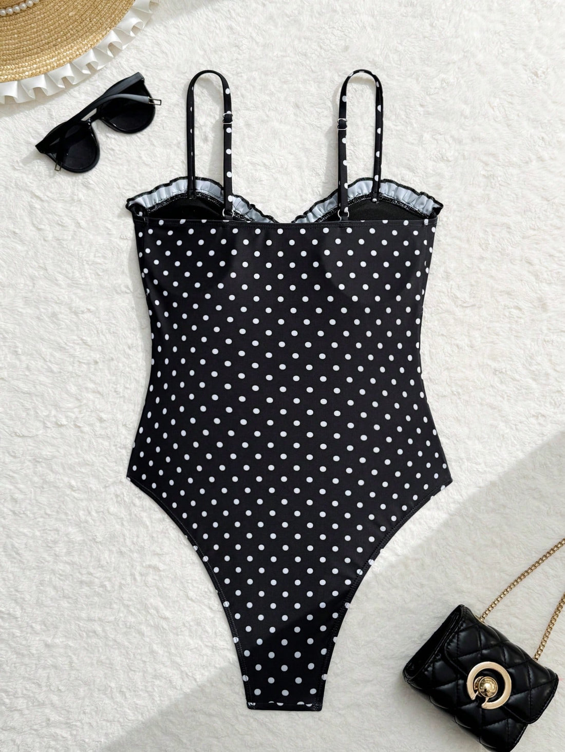 SHEIN Costavie New Spring/Summer Black & White Polka Dot - view 3