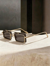 SHEIN Cyberpunk Double-Layer Square Metal Sunglasses