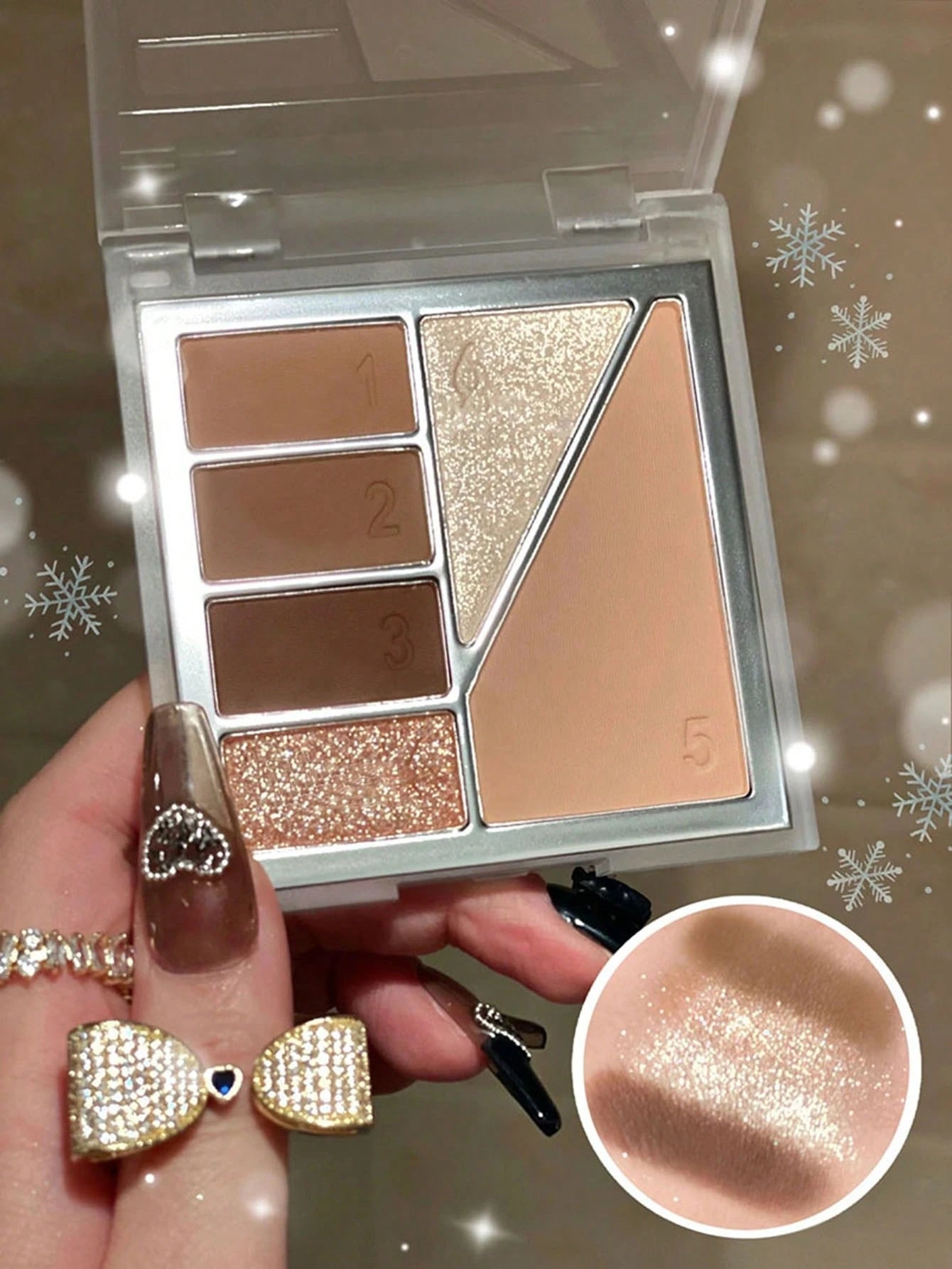 SHEIN DIKALU 6-Color Eyeshadow Palette, 1Pc Highly Pigmented Long Wearing Eyeshadow Tray Waterproof Eye Shadow Compact